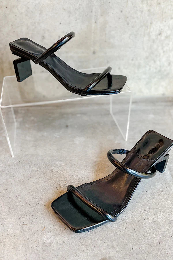 dark grey open toe heels