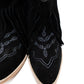 Amos Fringe Ankle Bootie in Black Suede