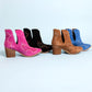 Journee Ankle Boots in Magenta