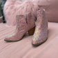 Fiera Pink Glitter Bootie